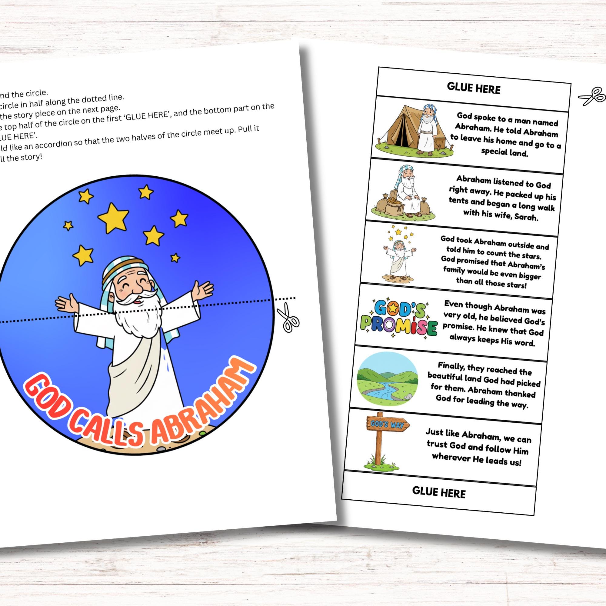 God Calls Abraham Folding Surprise Printable Mini Book, Bible Story ...