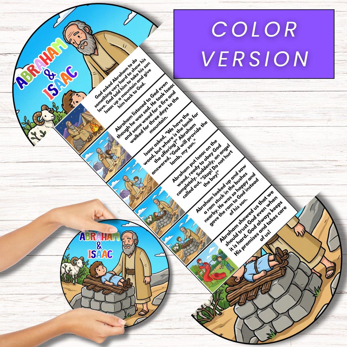 Abraham and Isaac Folding Surprise Printable Mini Book, Bible Story ...