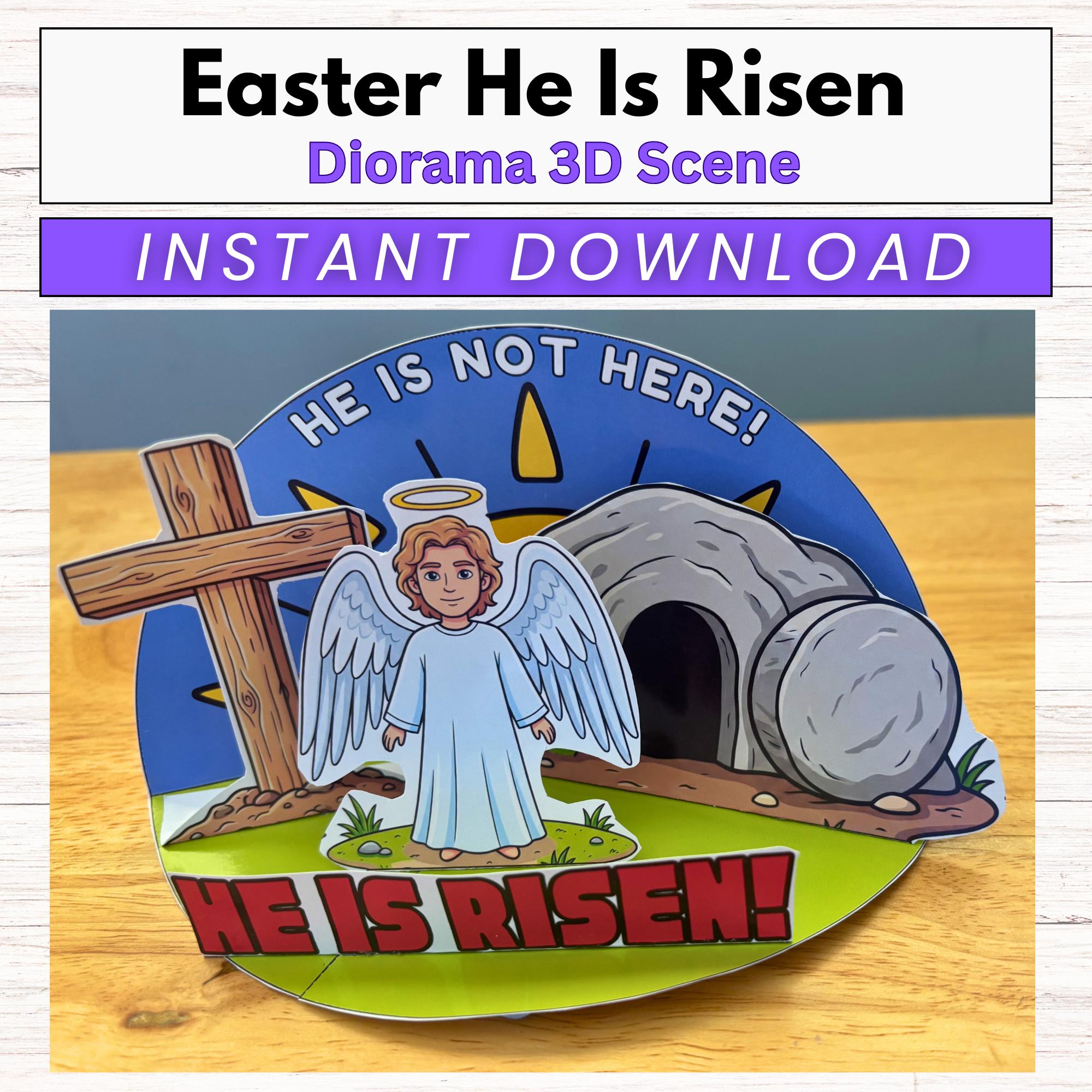 He is Risen 3D Diorama Craft for Kids, Interactive Resurrection Scene ...