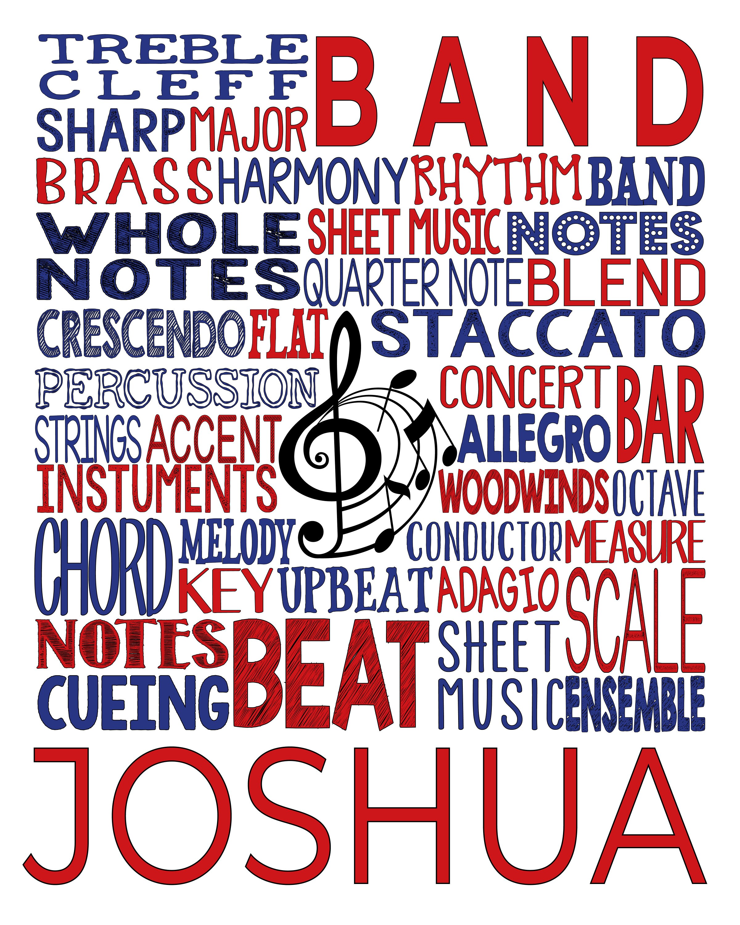 Personalized Band Member Gift, Band Teacher Poster, Music Teacher Gift ...