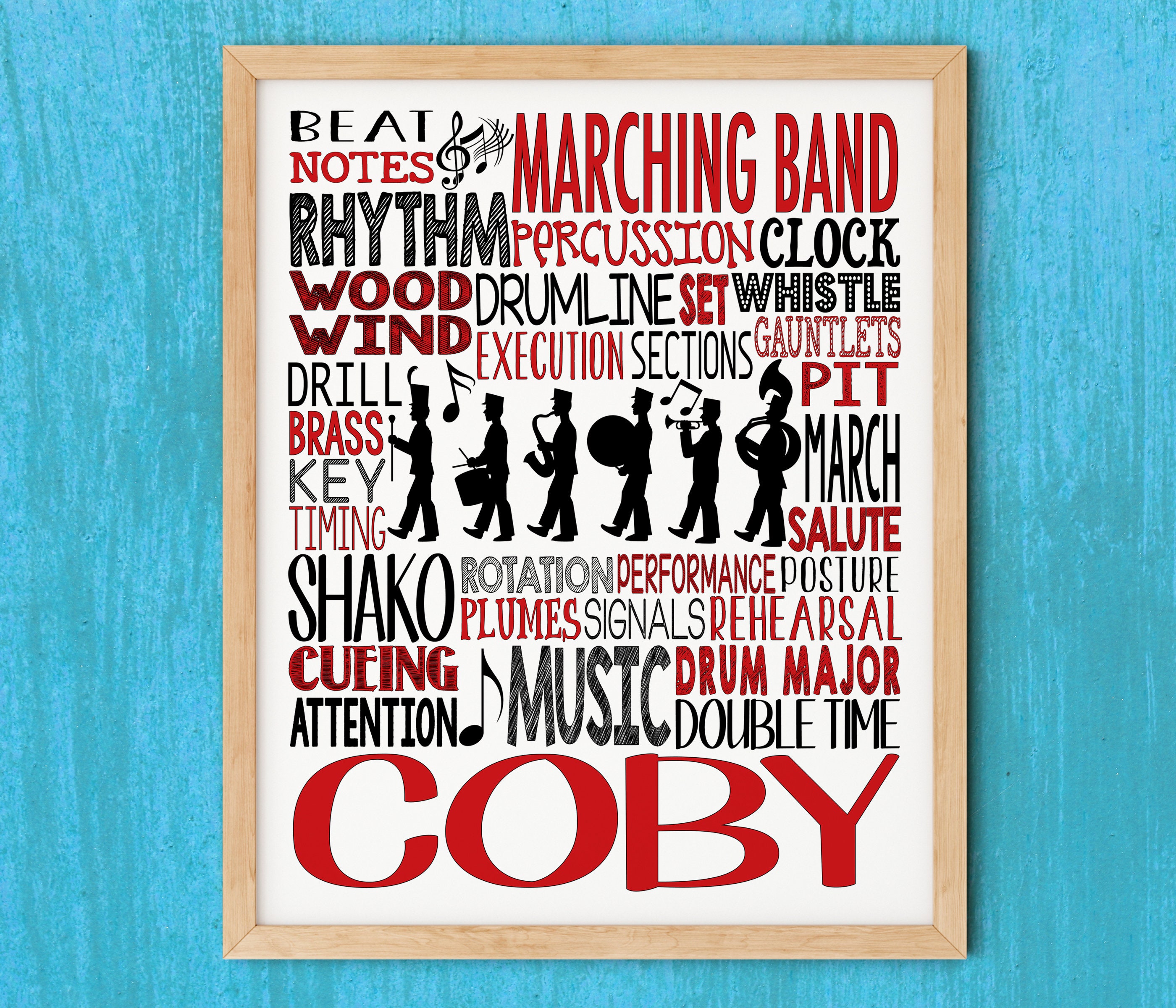 Marching Band Typography Poster, Marching Band Gift, Marching Band