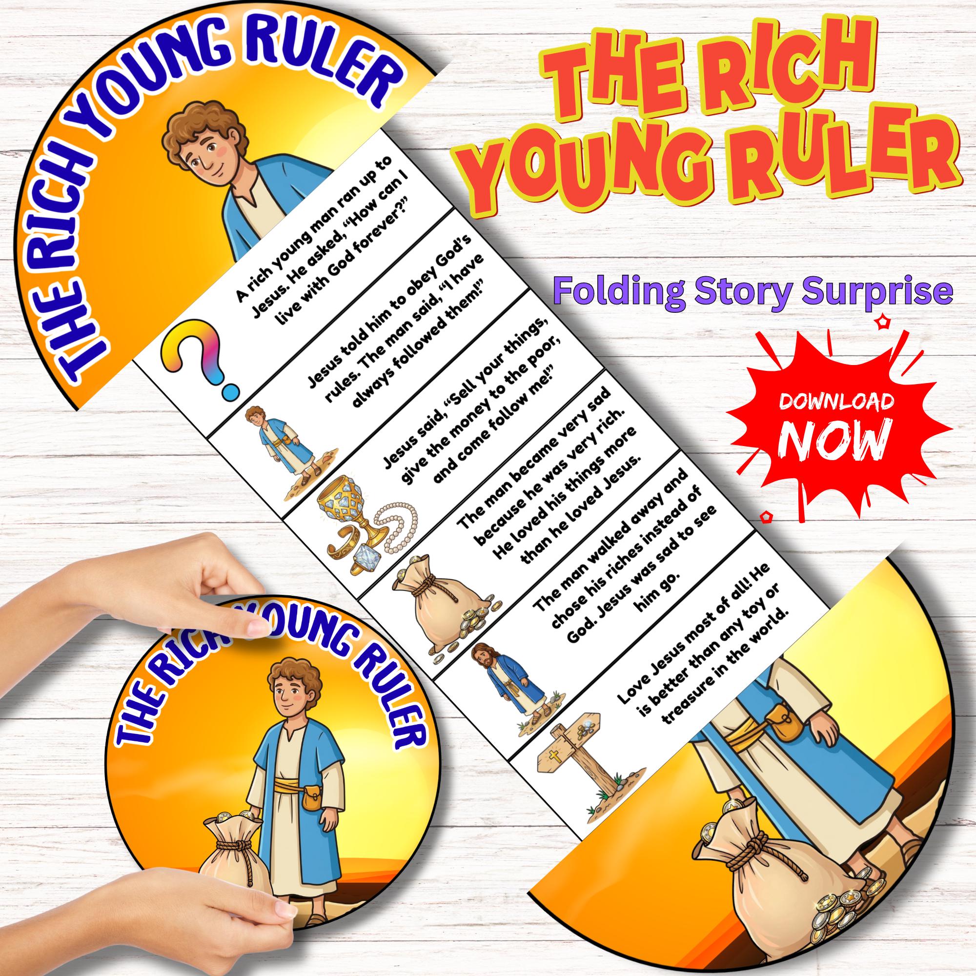 Young Rular The Rich Young Ruler Parable Folding Surprise Printable Mini Book ...