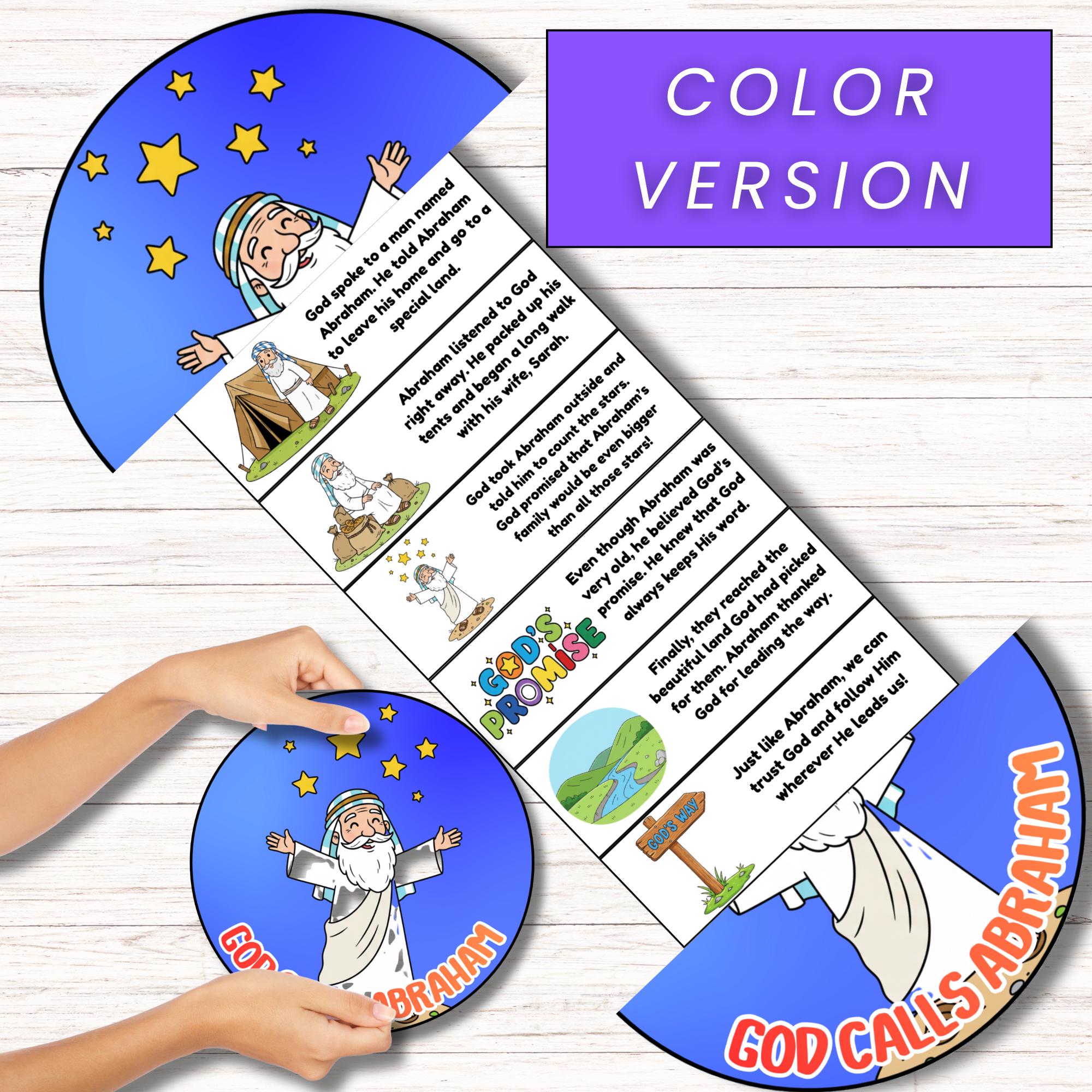 God Calls Abraham Folding Surprise Printable Mini Book, Bible Story ...