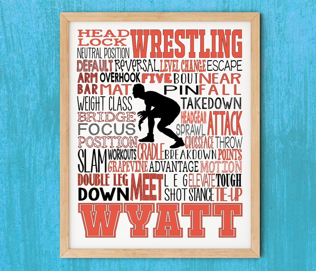 Personalized Wrestling Gift, Wrestling Team Gift, Wrestler Art Print