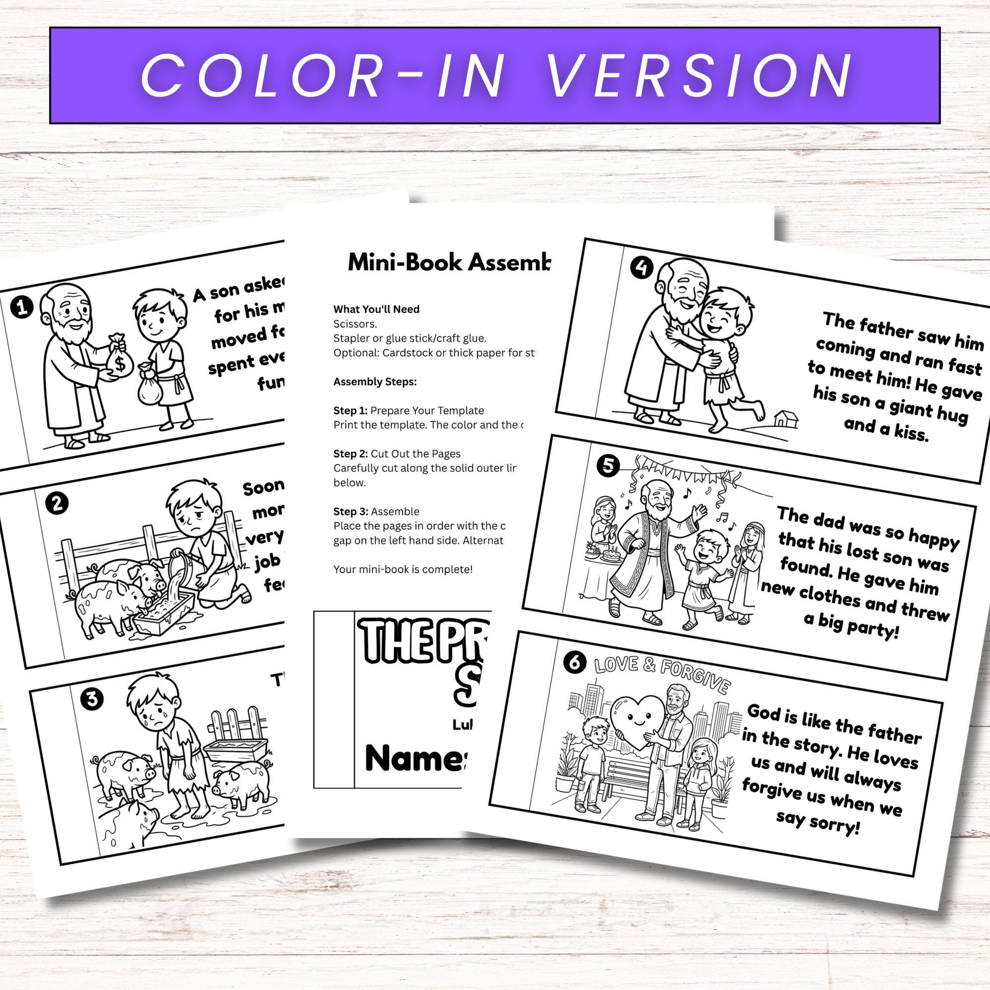 The Prodigal Son Parable Printable Sunday School Mini Book, Sunday ...