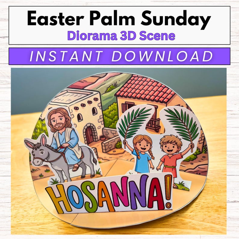 Palm Sunday 3D Diorama Craft for Kids, Interactive Palm Sunday Scene ...