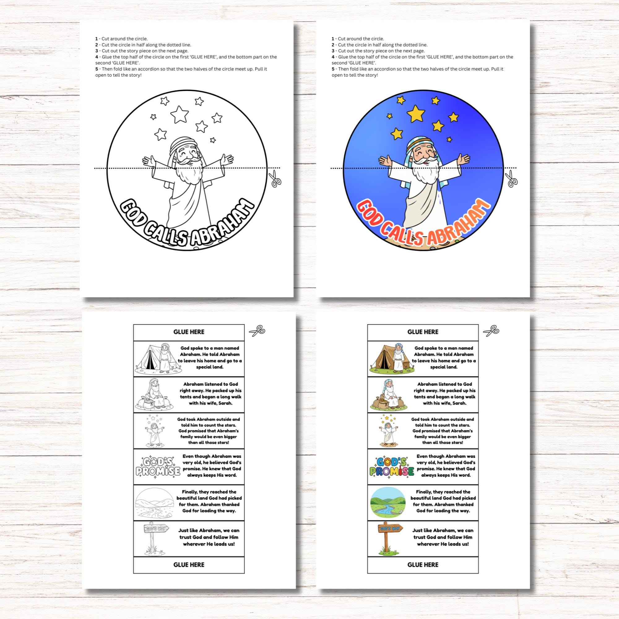God Calls Abraham Folding Surprise Printable Mini Book, Bible Story ...