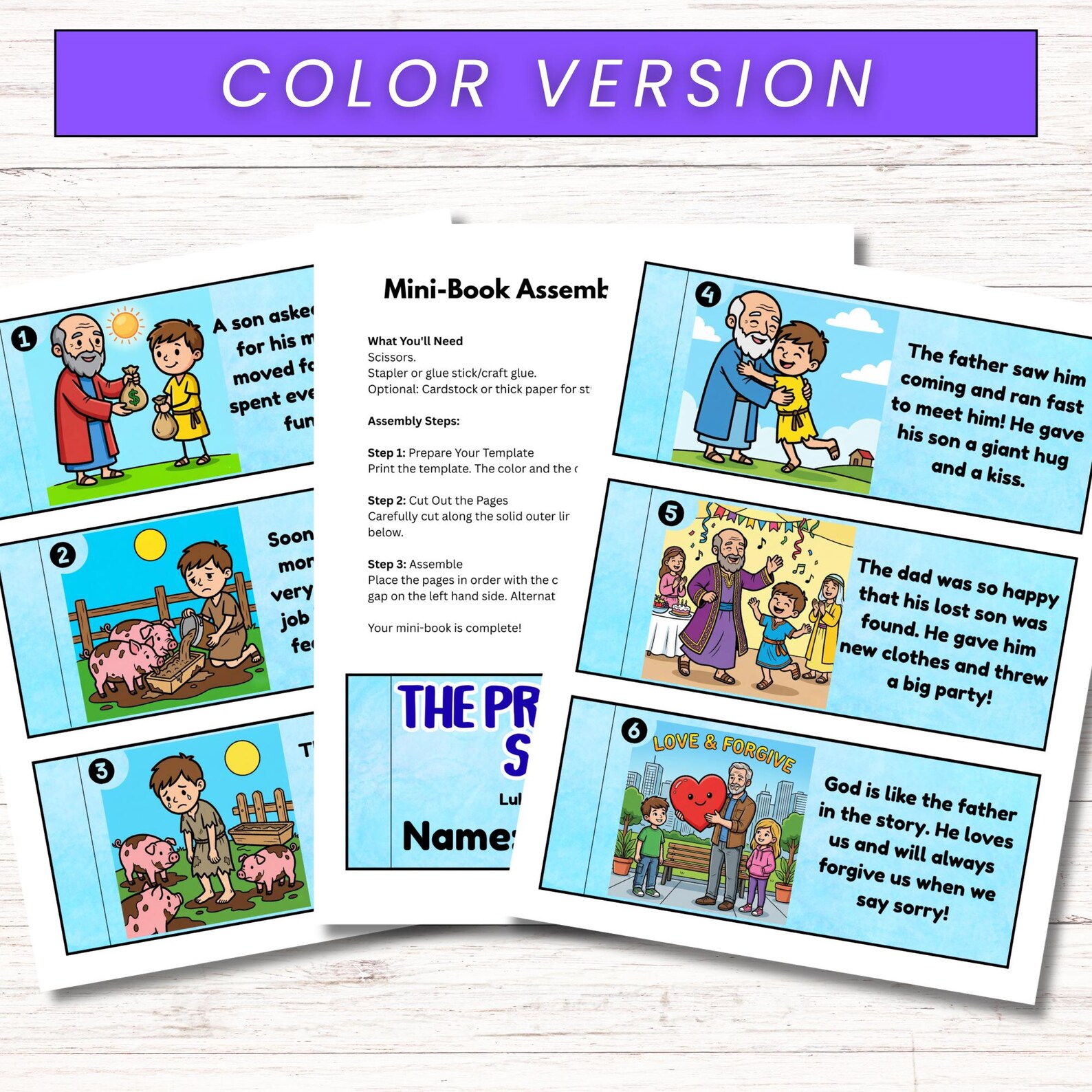 The Prodigal Son Parable Printable Sunday School Mini Book, Sunday ...