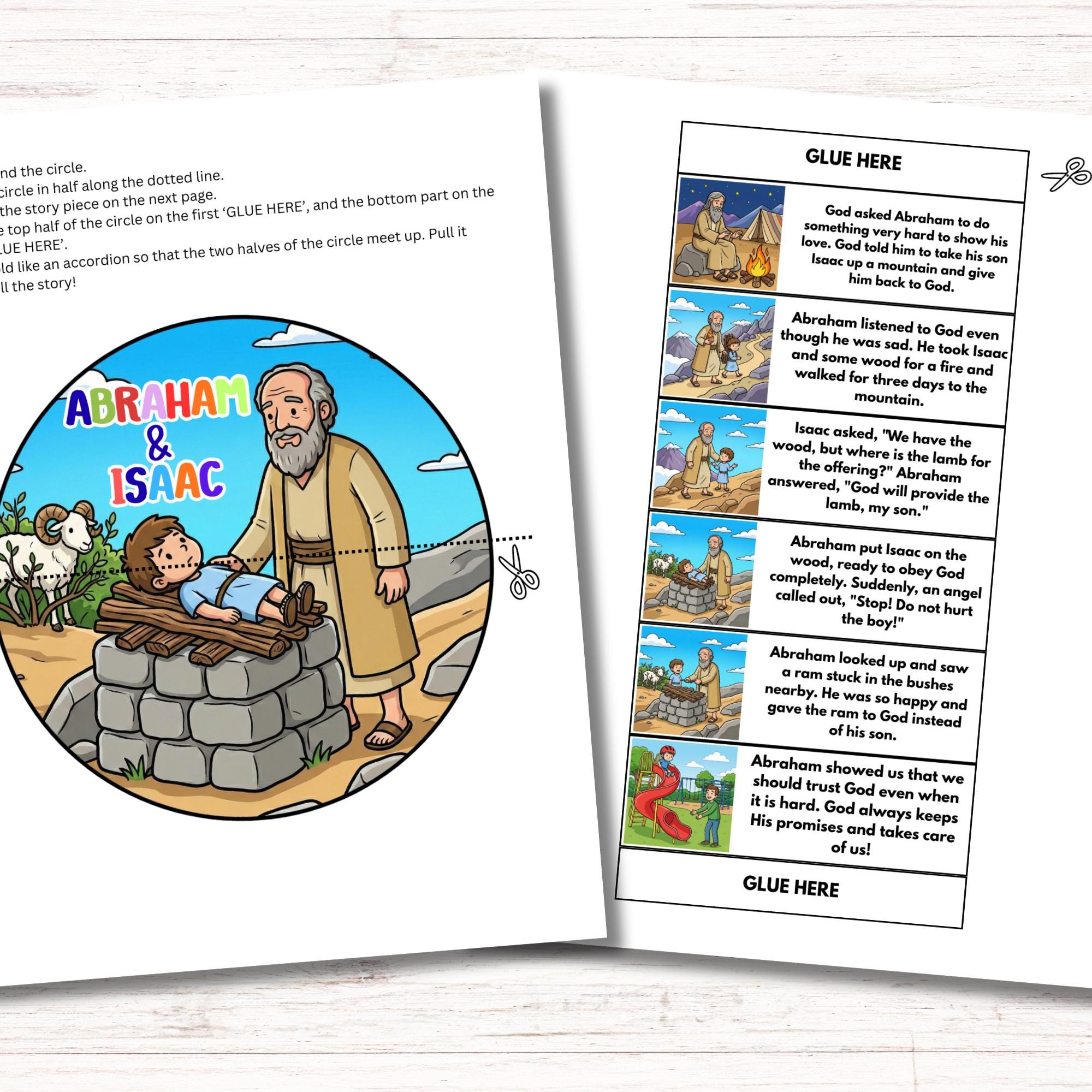 Abraham and Isaac Folding Surprise Printable Mini Book, Bible Story ...