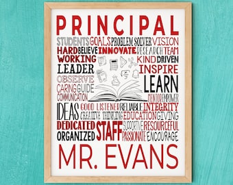 Gift for Principal, Personalized Principal Poster, Educator Gift, Special Education Gift, Teacher Inspiration, Teacher Appreciation Gift