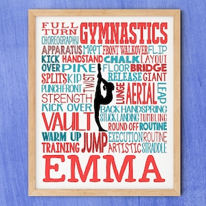 Geschenk für Turnerinnen, Turnerin Poster Geschenk, Gymnastik Team Geschenk, Gymnastik Typografie, Turnkunst, Turnerin Print, Turnerin Zimmer Dekor