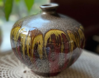 Vintage Quality Mid Century Modern MCM Earthly Ceramic Pottery Vase