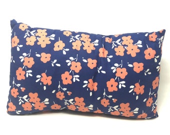 Federa decorativa con papavero rosa spazzolato (+ cuscino)