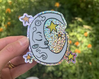 Dreamy Glitter Moon Sticker