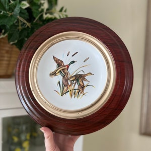 Vintage Decorative Round Mid Century Mallard Tin
