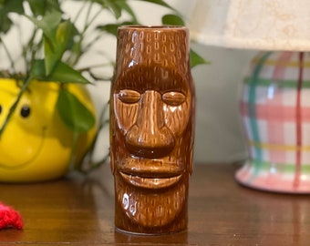 Vintage Ceramic Tiki Decor Vase or Cocktail Glass