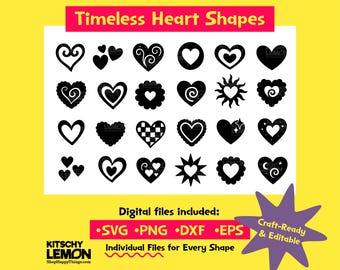 Timeless Heart Shape Bundle | Clip Art for Canva, Cricut, Laser Cutting, Crafts & More
