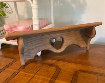 1980年代のヴィンテージオークハートウォールシェルフ：カントリー