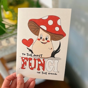 Punny Mushroom voor hem | Afdrukbare wenskaart voor leuke vader Vaderdag (pdf en png)
