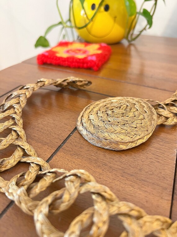 Vintage Gold Wire Braided Woven Belt Avant-Garde … - image 3