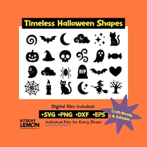 Timeless Halloween Shape Bundle | Clip Art for Canva, Cricut, Laser Cutting, Crafts & More