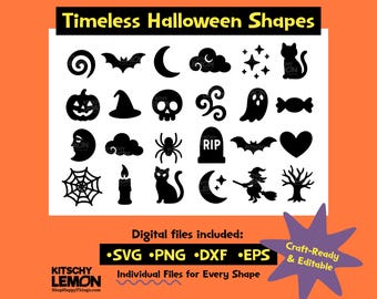 Timeless Halloween Shape Bundle | Clip Art for Canva, Cricut, Laser Cutting, Crafts & More