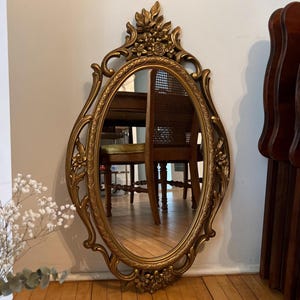 Vintage Syroco Gold Floral Wall Mirror