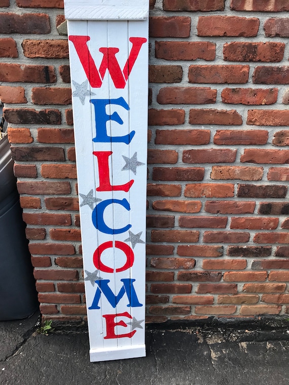 2x Patriotic 4th of July Decor Sign Welcome Sign /& You/'re a Grand Old Flag HL1