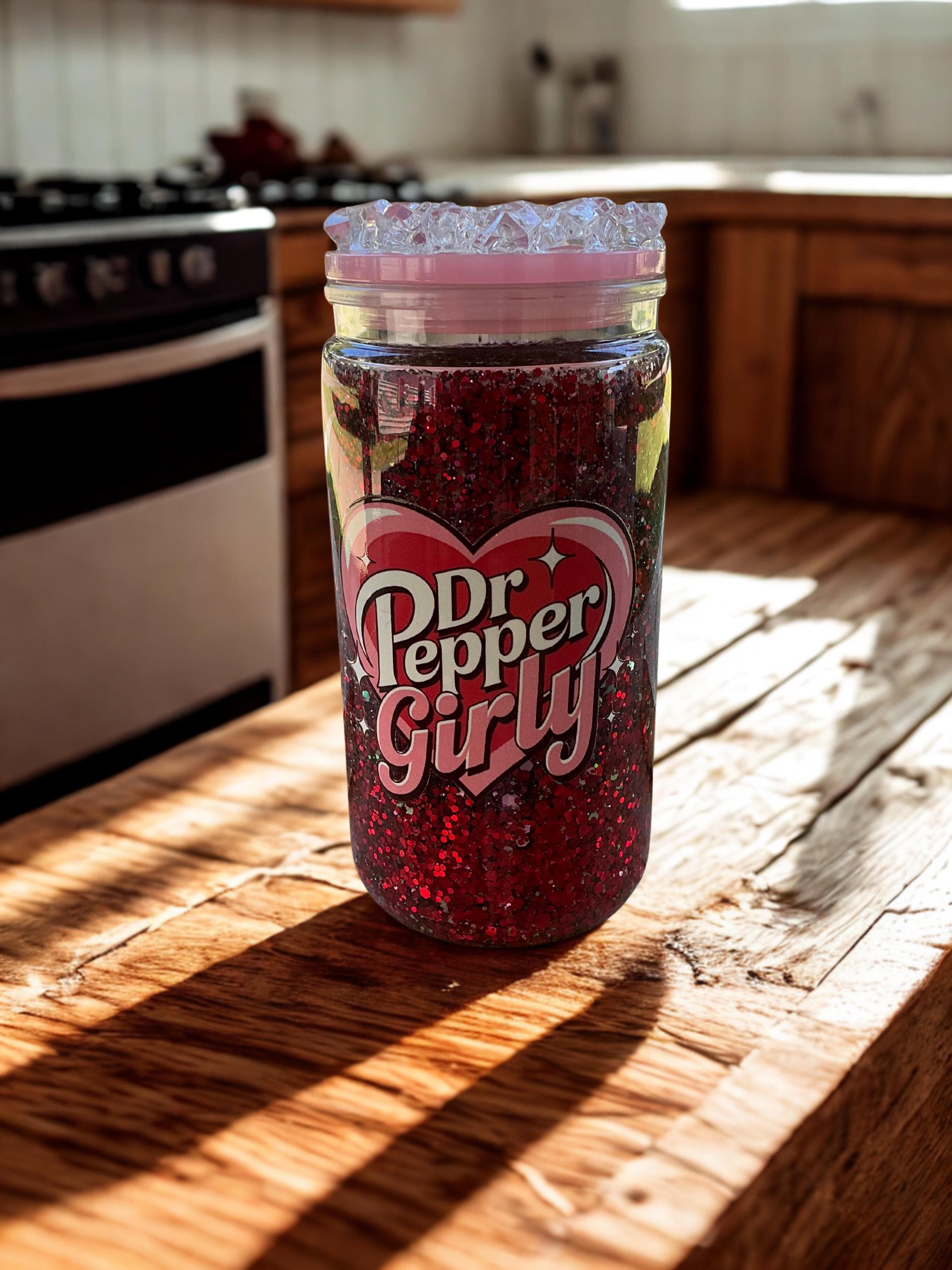 Dr Pepper Girly Glitter Tumbler