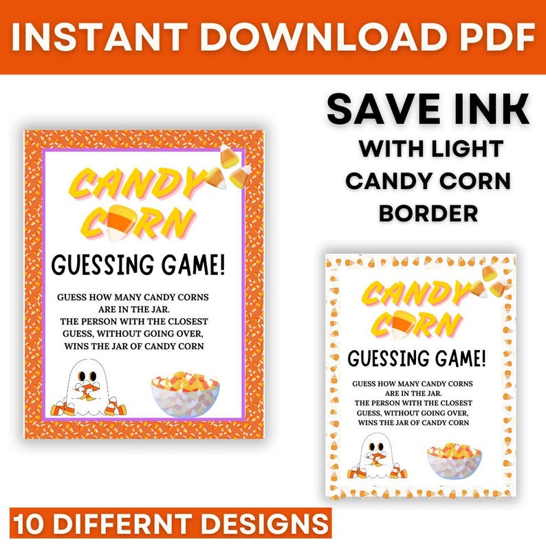 Candy Corn Guessing Game Printable, Halloween Party Game, Halloween ...