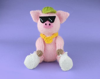 Knitting Pattern: Gangster Pig Toy / Doll