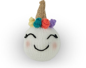 Knitting Pattern: Unicorn Christmas Tree Bauble Decoration