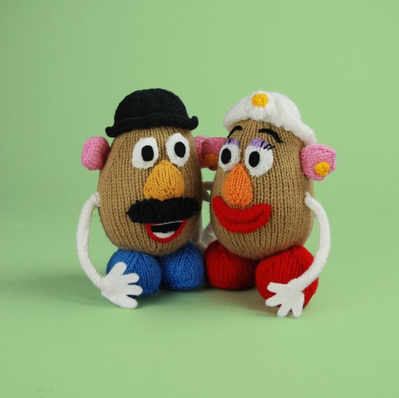 Knitting Pattern Toy Story Mr And Mrs Potato Head Knitted Toy Etsy