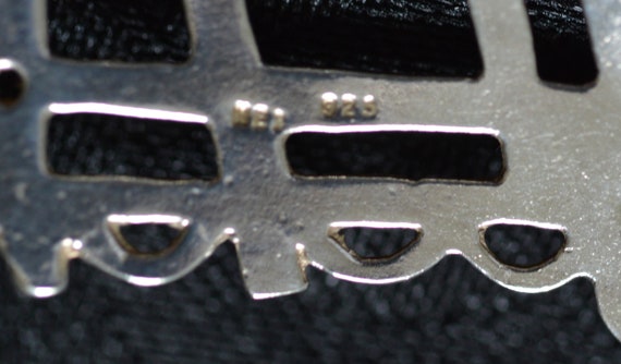 Vintage sterling silver shield shaped pendant nec… - image 8