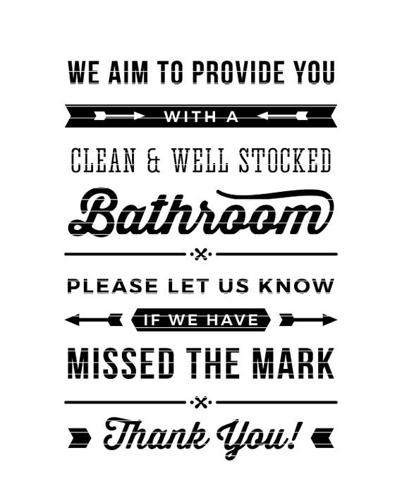 Bathroom Needs Attention Cleaning Sign for Business Alert Staff Venue B&B  Restaurant PDF JPG PNG Toilet Restroom Sign Download Print 