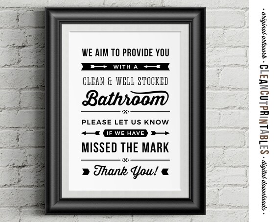 Maverick Advantage 'We Don't Care' Bathroom Sign – 6x8 Inches, Black On White, Plastic Door Sign
