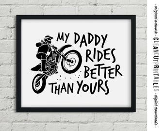 Motocross Printable Wall Art Boys Motorcross Dirtbike Dirt | Etsy