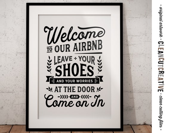 Airbnb Sign Shoes off Sign Digital Printable Leave Shoes and Worries at Door Print Funny Rental Bnb Vintage Black White Instant Download Etsy Canada