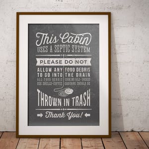 Cabin Kitchen Sign Septic System - Kitchen Wall Art - Cabin Wall Art ...