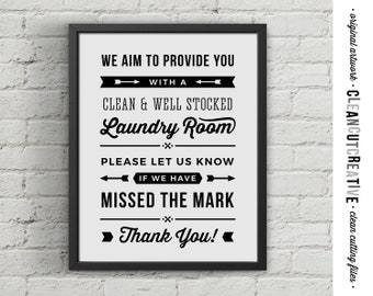 Gut bestücktes Wäscheschild für Geschäftsreinigung - Airbnb B&B Wäscheschild - PDF JPG PNG - sofortiger Download druckbares Schild