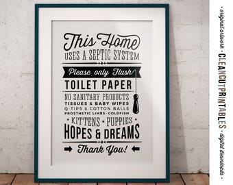 Toilettenschild Toilettenschild - Nur spülen Toilettenpapier keine Hoffnungen & Träume - PDF JPG PNG jpeg - lustiges Toilettenschild - sofort download druckbar