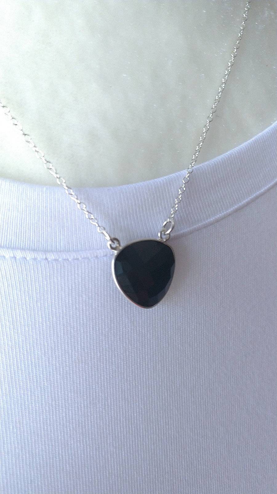 Neue Achat-Onyx Perlen-Halskette, 18 Zoll, Rund 6–14 Mm, Schwarz – Handgefertigt & Nickel Frei Neue Achat-Onyx Perlen-Halskette, 18 Zoll, Rund 6–14 Mm, Schwarz – Handgefertigt & Nickel Frei