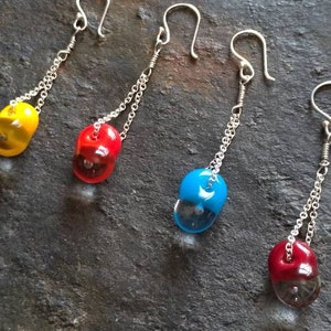 Transluscent and Transparent Lampwork Earrings, Sterling Silver Earrings, Glass Earrings, Free Shipping, Gift for Mom