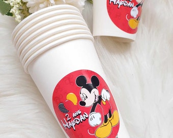personalized cardboard cup with a theme sticker label of your choice