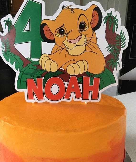 Décoration Gâteau Roi Lion - Topper Acrylique Happy Birthday, Pour Anniversaire Enfant, Fête Thème
