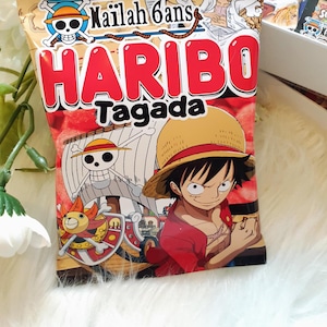 Personliga mini Tagada godispåsar för barns födelsedagar. Personligt konfekt, personliga sötsaker.