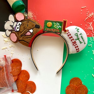 Rizzo la Rata Los Muppets Pizzerizzo Pizza de pepperoni Bocadillos inspirados en comida Diadema con orejas de ratón