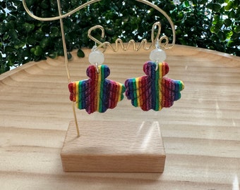 TS Reputation Viral Rainbow Glitter Dress Inspired Dangle Polymer Clay Earrings