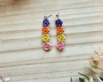 Figment Dragon Floral Epcot Flower Garden Festival Spring Inspired Clay Disney Dangle Earrings