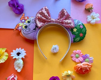 Figment Dragon Floral Epcot Flower & Garden Festival Spaceship Earth Inspired Disney Mouse Ears Headband